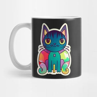 Cat cut fullcolor sticker styles Galaxy Mug